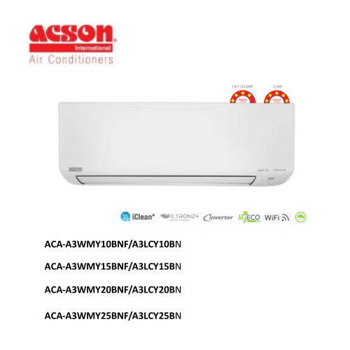 Acson Wall Mounted Inverter Reino+ Built In Wifi R-32 Air Conditioner