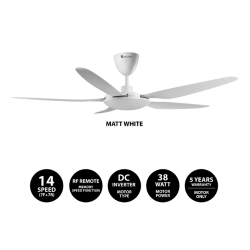 Ceiling Fan RDC 5 Blades DC Motor 14 Speed Control + Reverse
