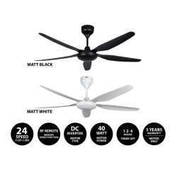 Ceiling Fan KDC 5 Blades DC Motor 24 Speed + Reverse with Remote Control