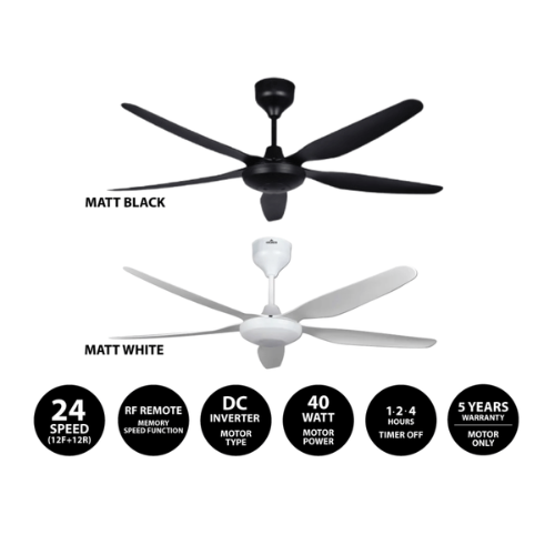 Ceiling Fan KDC 5 Blades DC Motor 24 Speed + Reverse with Remote Control