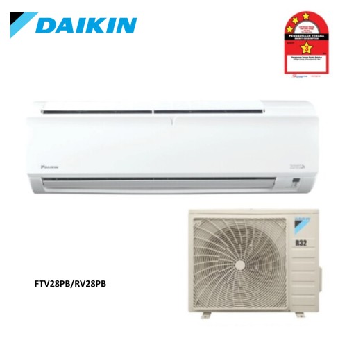 Daikin Non-Inverter 1.0HP R32 FTV Series (GIN ION) Wall Mounted WIFI Air Conditioner