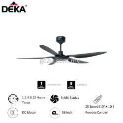 CEILING FAN DEKA C/W RC F5DC PRO 56" 5 BLADE MATT BLACK CEILING FAN DEKA C/W RC F5DC PRO 56" 5 BLADE MATT BLACK