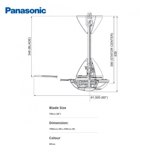 Ceiling Fan Pan. F-M15AO 3 Blade (Regulator)