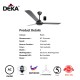 Ceiling Fan Deka DR9-3B-BK 60"