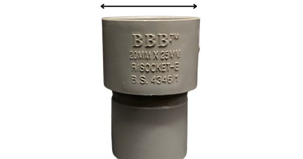 SOCKET REDUCER PVC 25MM X 20MM