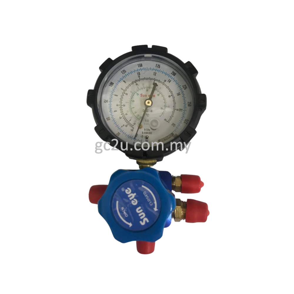 YELLOW JACKET 3-1/2 BLUE LO-SIDE LIQUID FILLED MANIFOLD GAUGE 22, 410A -49516